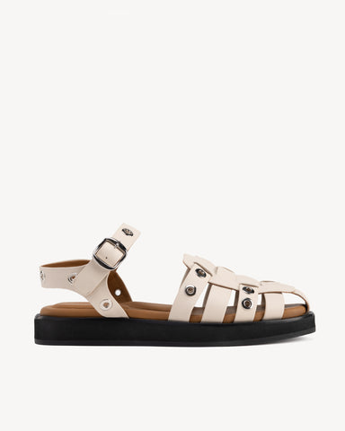 The Beachcomber Sandal Oat Milk and Silver
