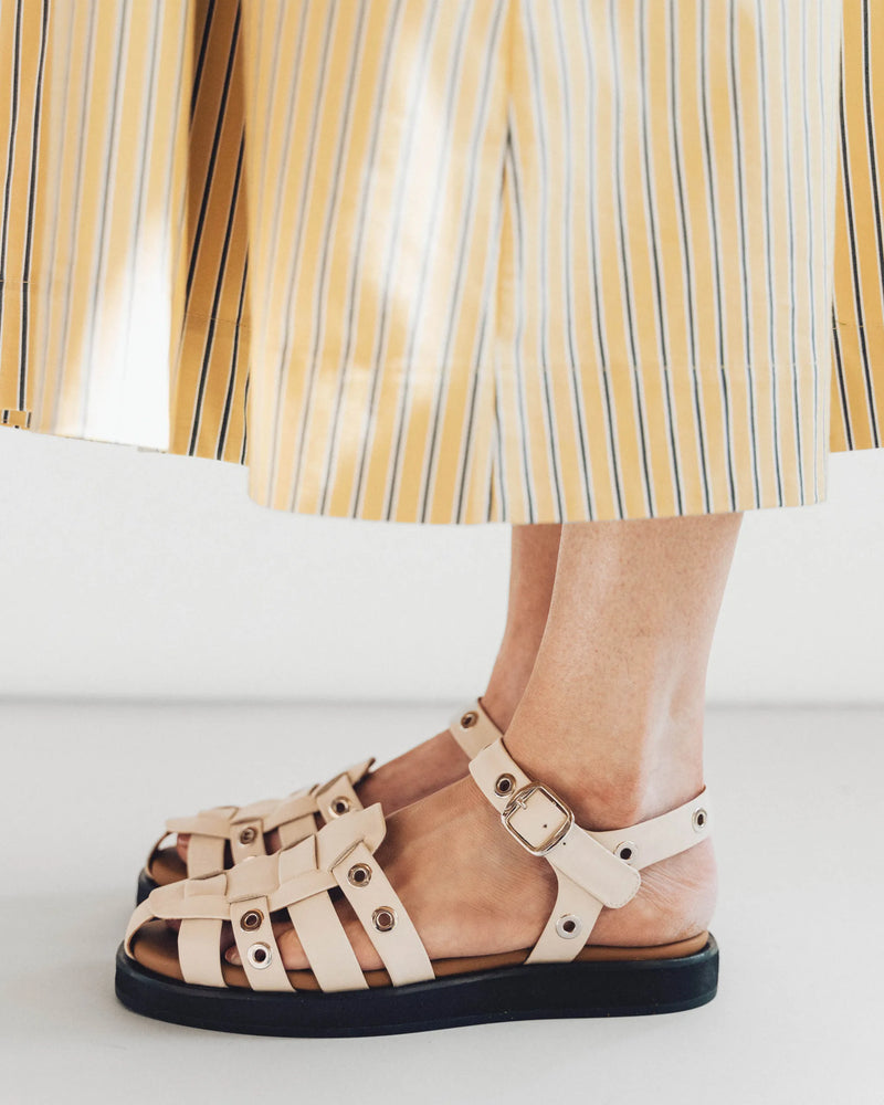 The Beachcomber Sandal Oat Milk and Silver