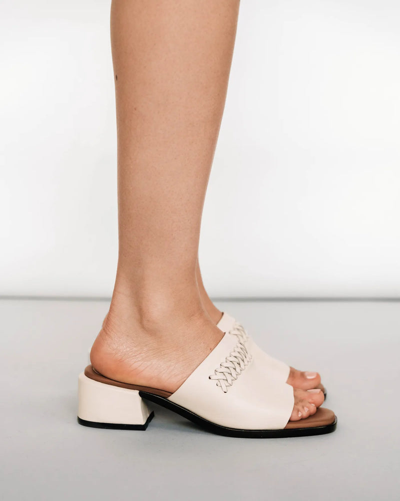 The Bohème Heeled Sandal Oat Milk