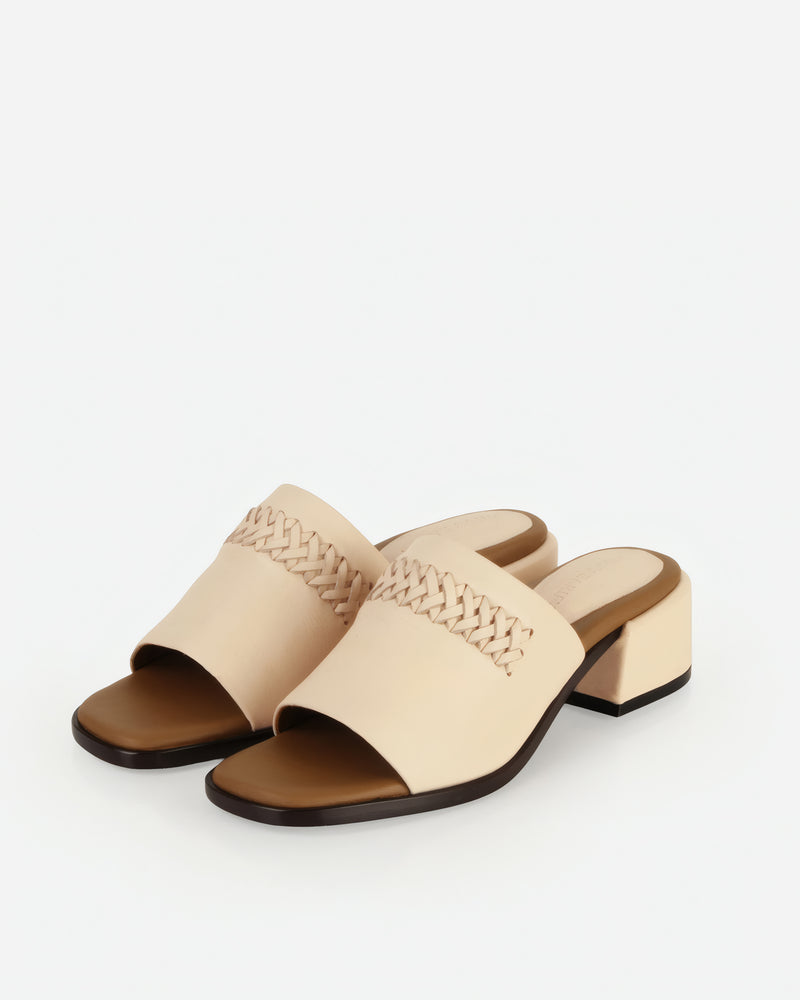 The Bohème Heeled Sandal Oat Milk