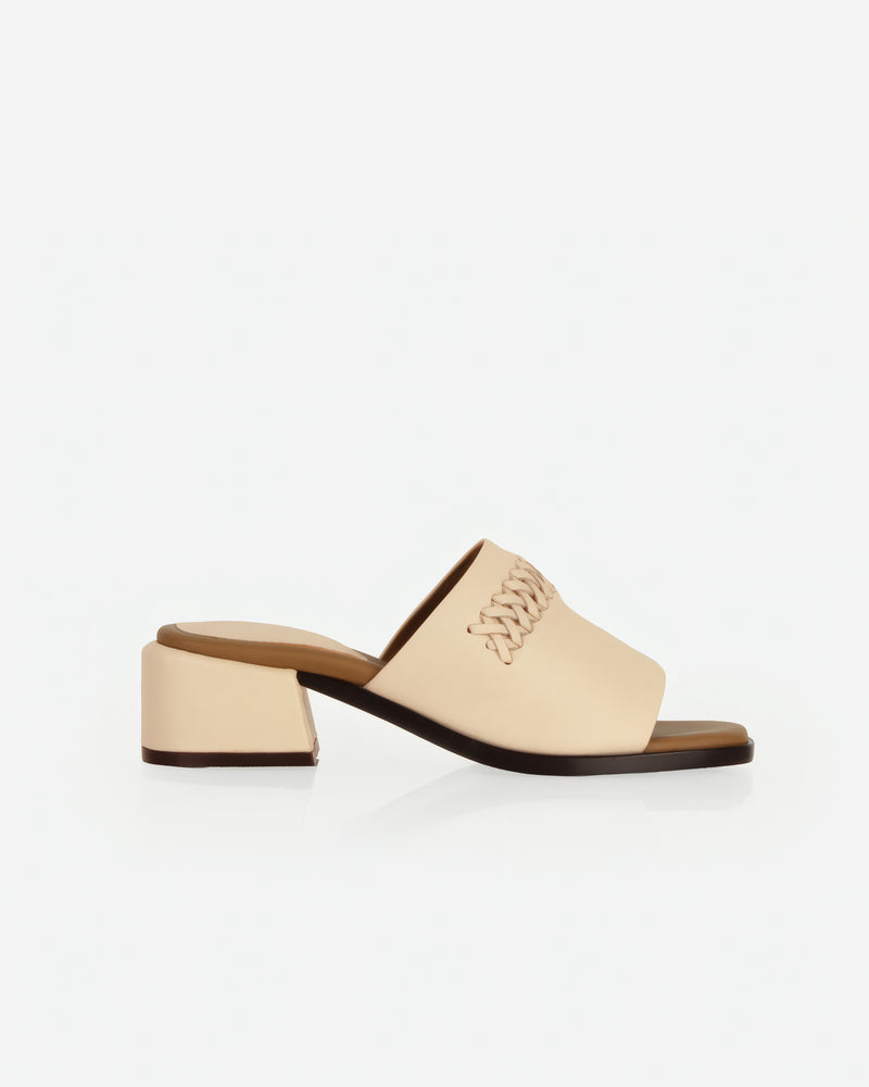 The Bohème Heeled Sandal Oat Milk