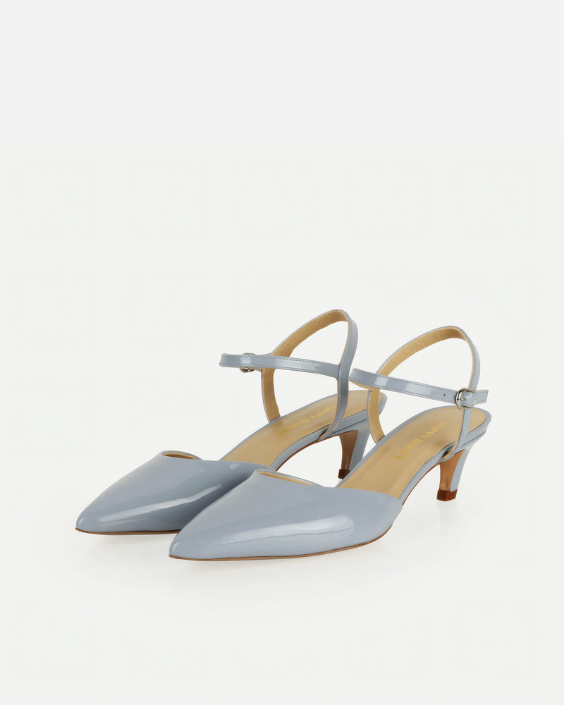 The Claire Kitten Heel Horizon Blue Patent