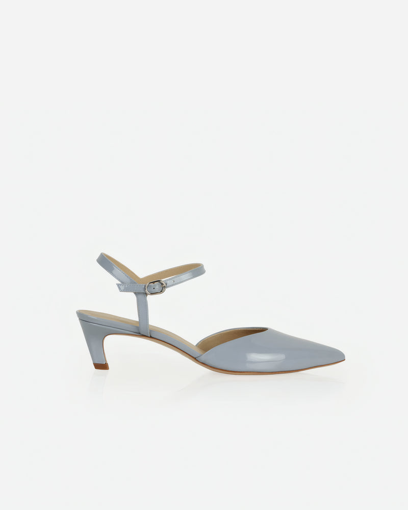 The Claire Kitten Heel Horizon Blue Patent