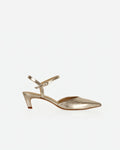 The Claire Kitten Heel Silver Crinkle