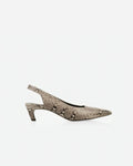 The Claire Slingback Taupe Snake