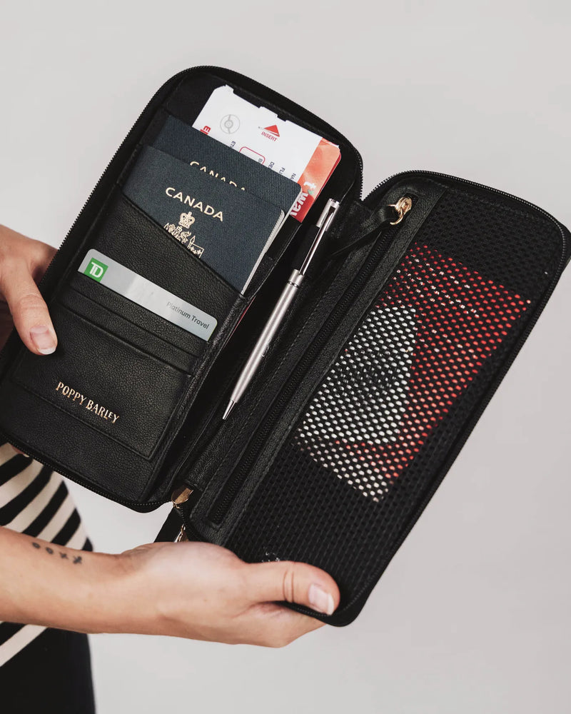 The Flying Solo Passport Holder Biscotti Micro Pebble