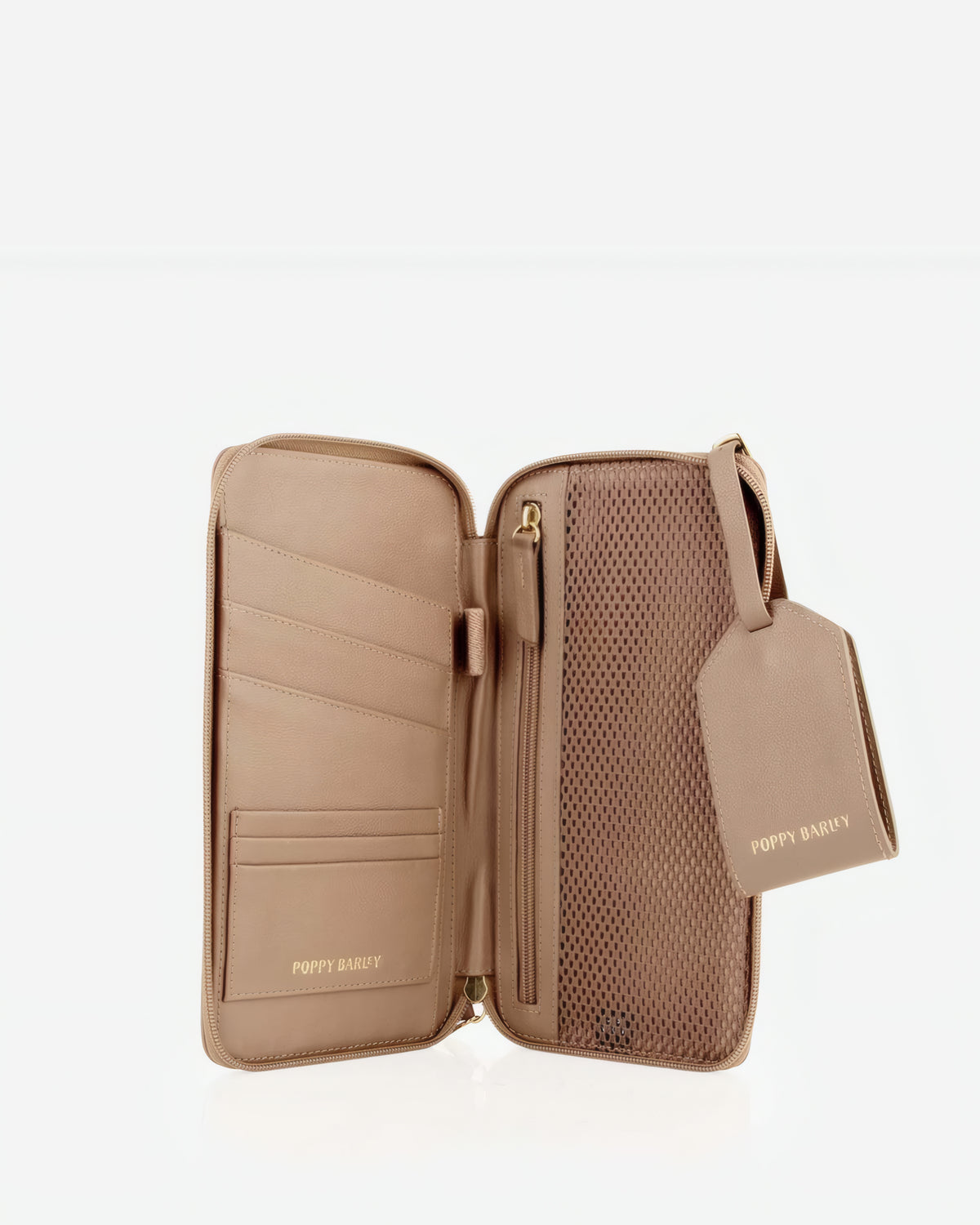 The Flying Solo Passport Holder & Slim Luggage Tag Set Biscotti