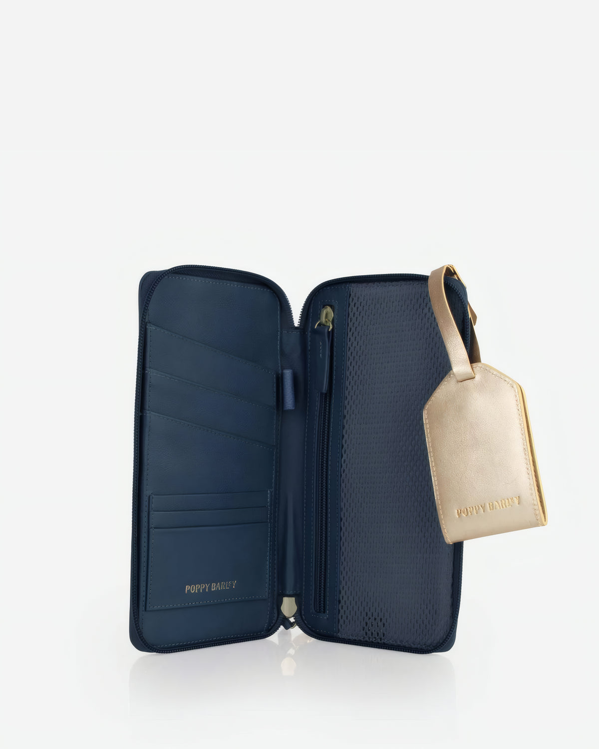 The Flying Solo Passport holder & Slim Luggage Tag Set Pacific & Champagne