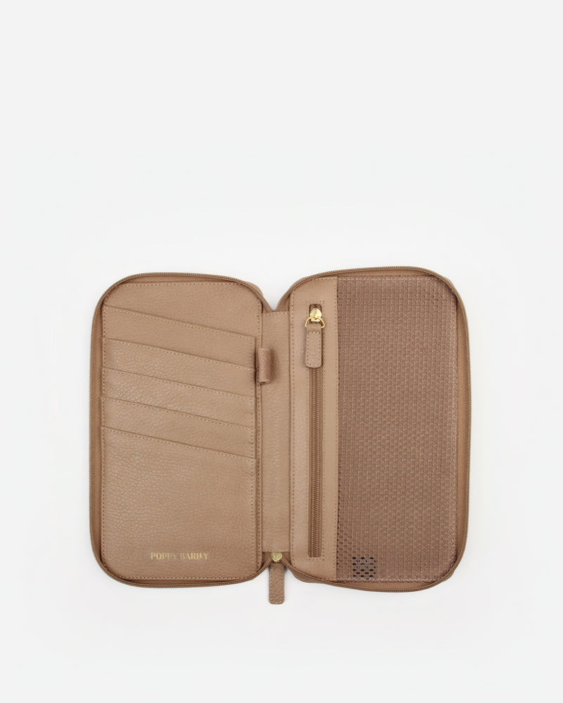 The Four Person Family Passport Holder Biscotti Micro Pebble