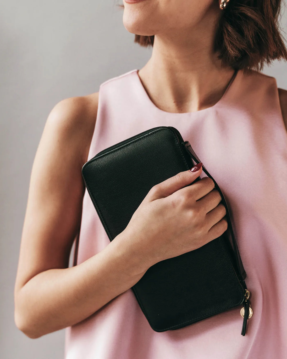 The Four Person Family Passport Holder Black Micro Pebble
