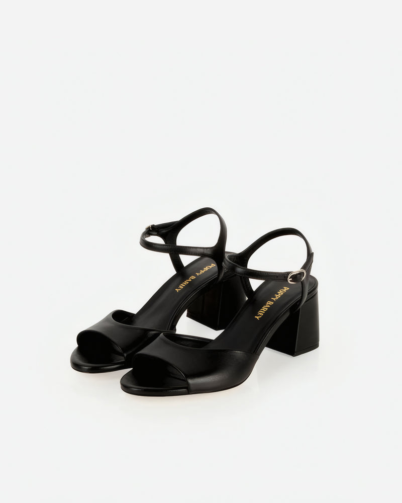 The Mila Heeled Sandal Black
