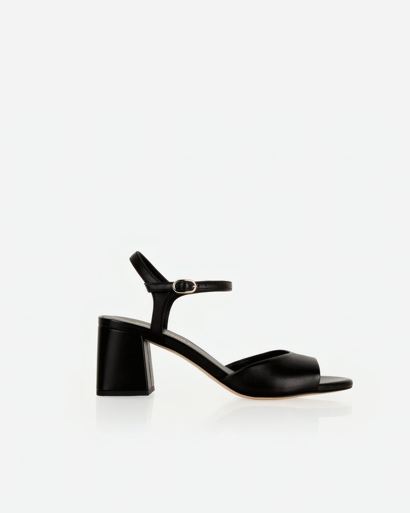 The Mila Heeled Sandal Black