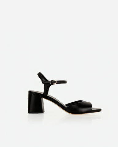 The Mila Heeled Sandal Black