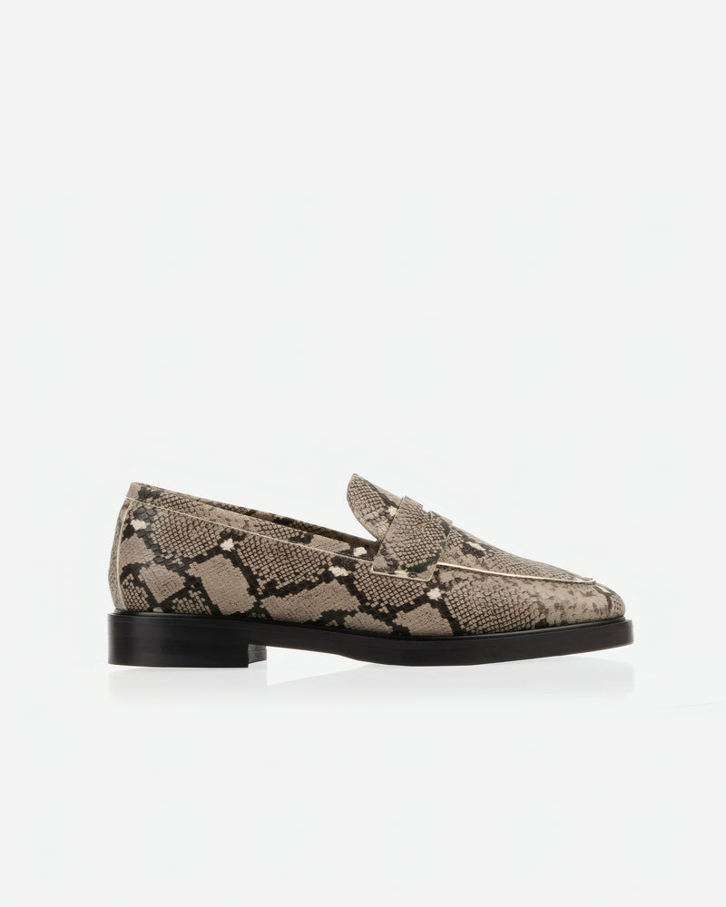 The Milan Loafer Taupe Snake