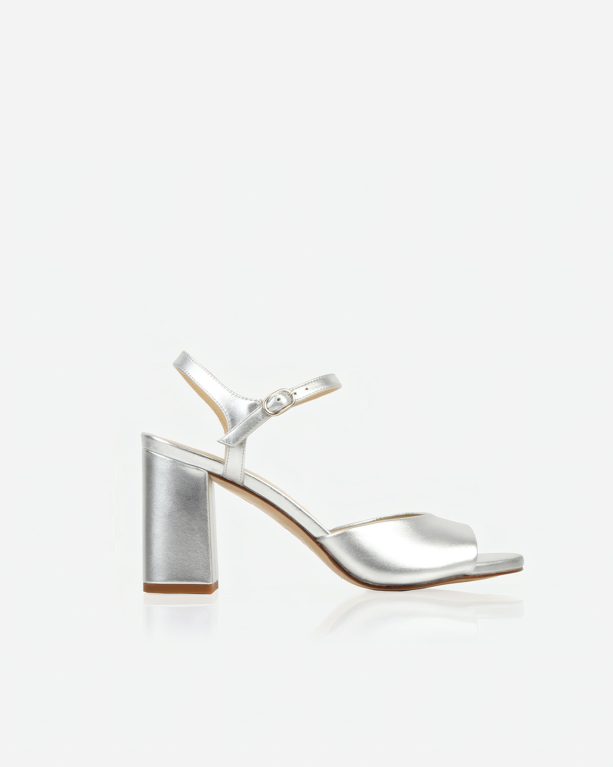 The Monica Heeled Sandal Silver