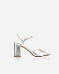 The Monica Heeled Sandal Silver