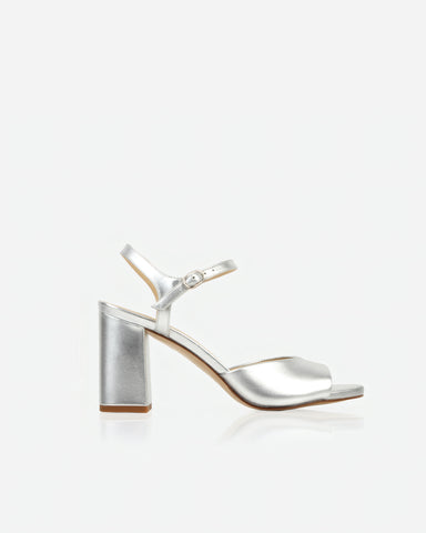 The Monica Heeled Sandal Silver