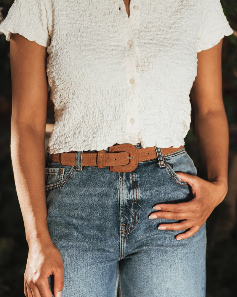 The Nouveau Belt Lion Suede