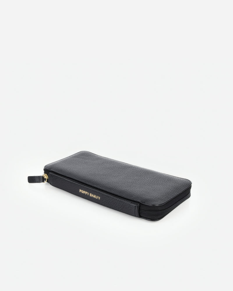 The Six Person Family Passport Holder Black Micro Pebble