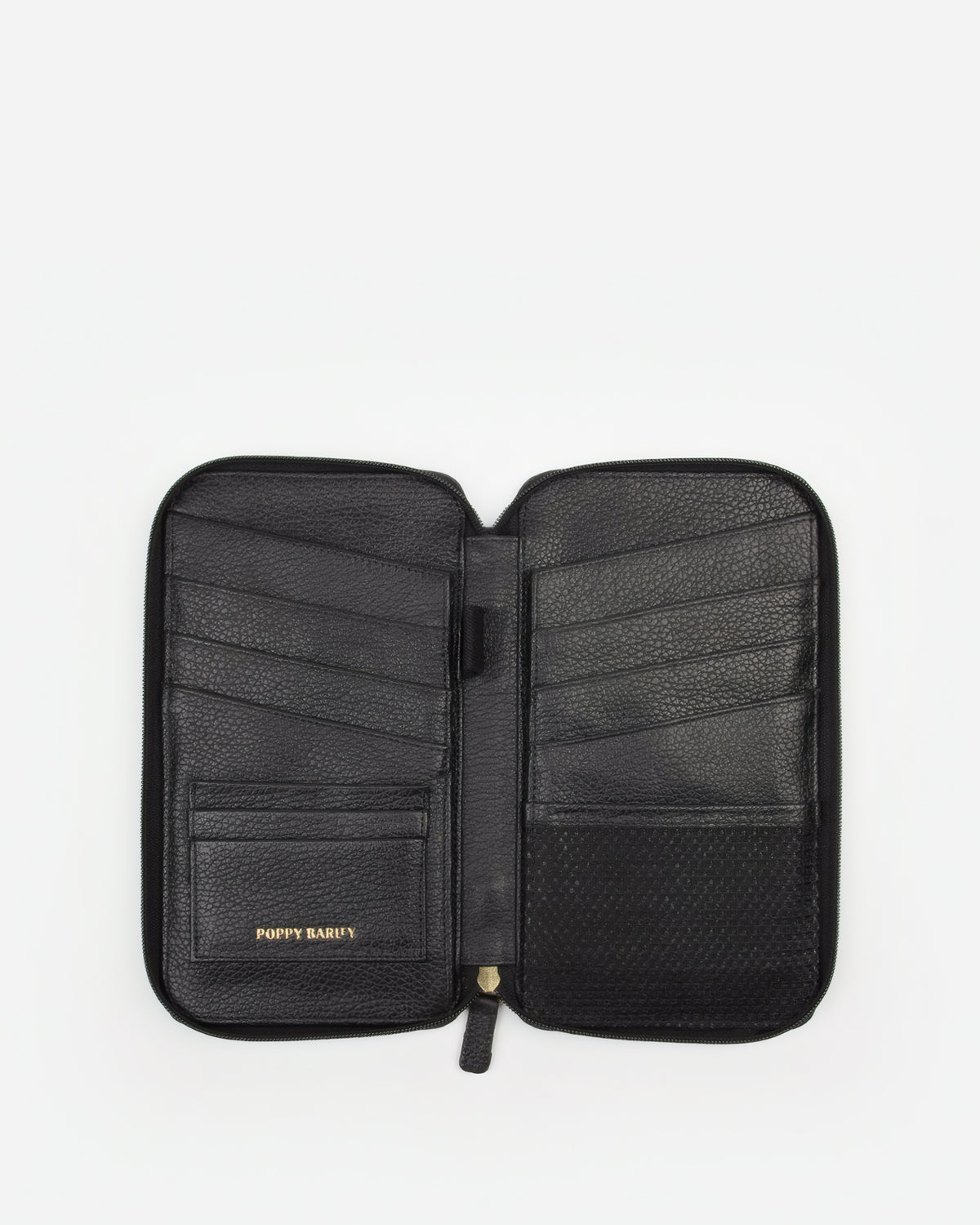 The Six Person Family Passport Holder Black Micro Pebble