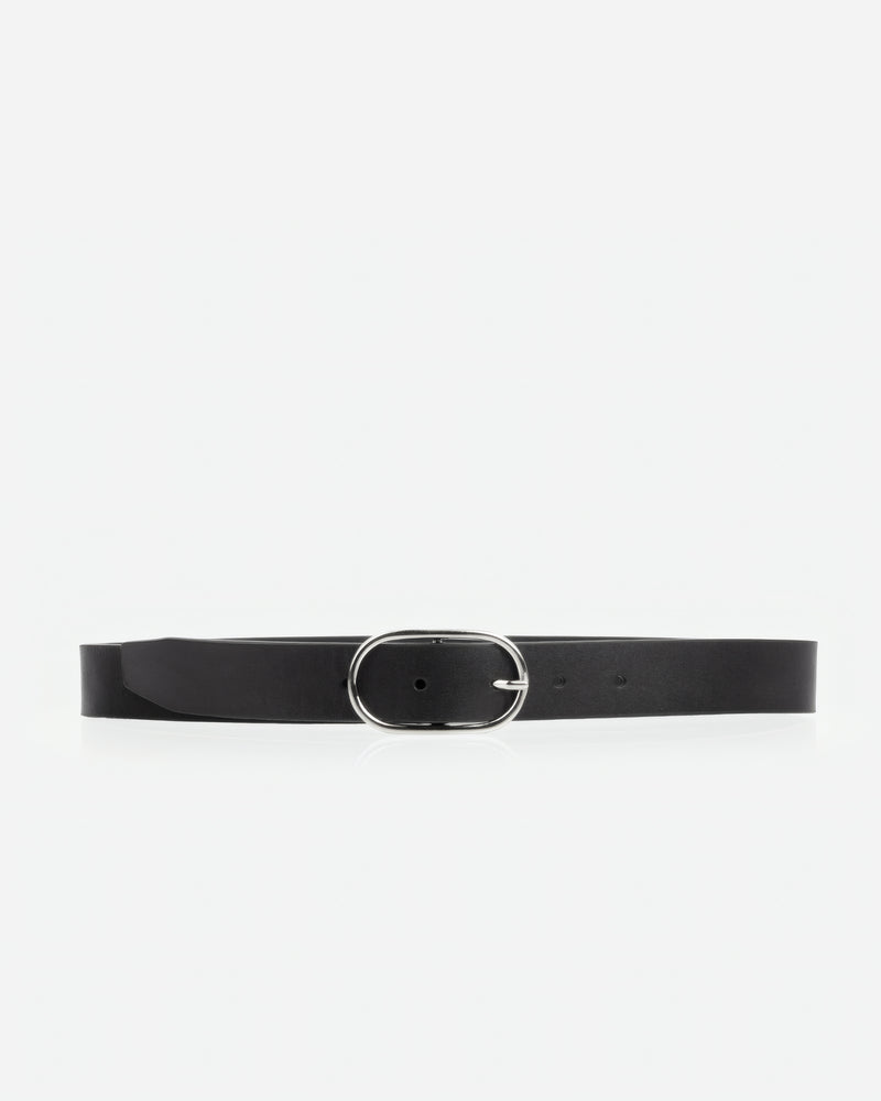 The Sleek Belt Silver Black