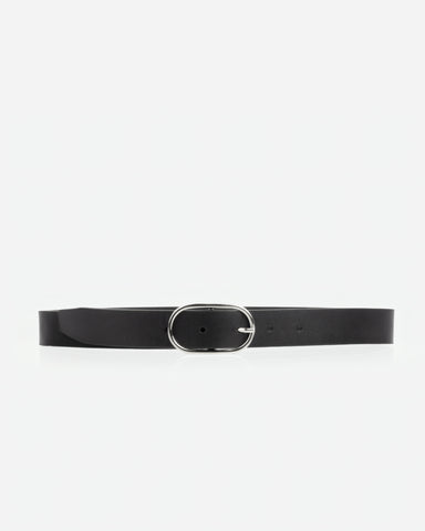 The Sleek Belt Silver Black