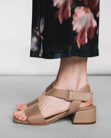 The Soirée Heeled Sandal Biscotti