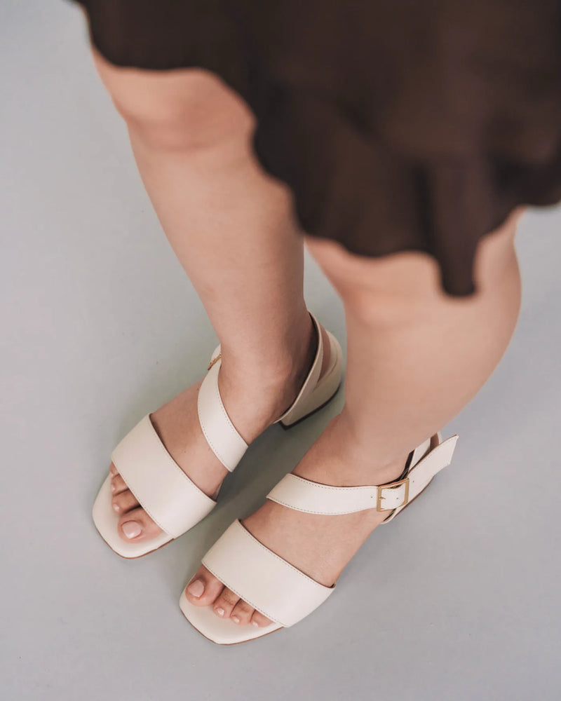 The Soirée Heeled Sandal Oat Milk