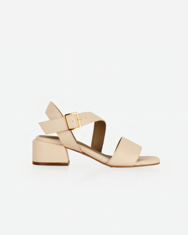 The Soirée Heeled Sandal Oat Milk