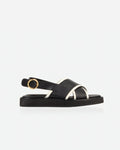 The Sunday Sandal Black & Panna Cotta